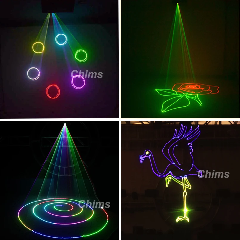 Chims 500mW RGB Laser Small SD Card Program DMX Animation Projector Stage Lighting PRO DJ Show Scanner Light SD-RGB500