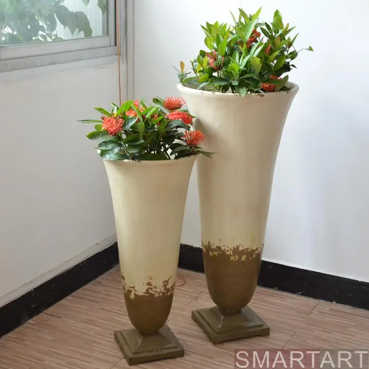 If the SMARTART glass steel mall model room villa Club Project flower vase floor decoration