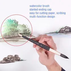 ArtSecret High Grade 816R Artist Brush Squirrel Hair Wooden Handle Aluminum Ferrule Watercolor Art Supplies