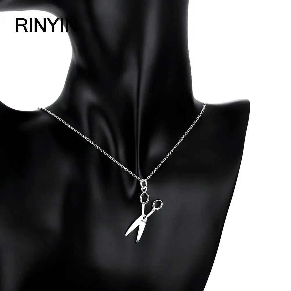 Plated Silver Fashion Jewelry Pendant Necklace, Plated Silver Necklace Scissors Pendant Necklace KDP102 dqgm muwp