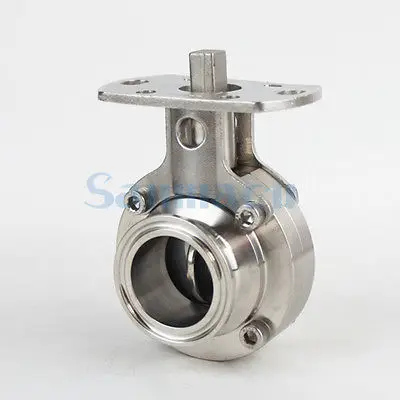 Fit Rohr O.D 19/25/32/38/45/51mm Tri Clamp 1.5 "2" 304 Edelstahl Sanitär Ferrule Schmetterling Ventil Keine Antrieb – Detail 5