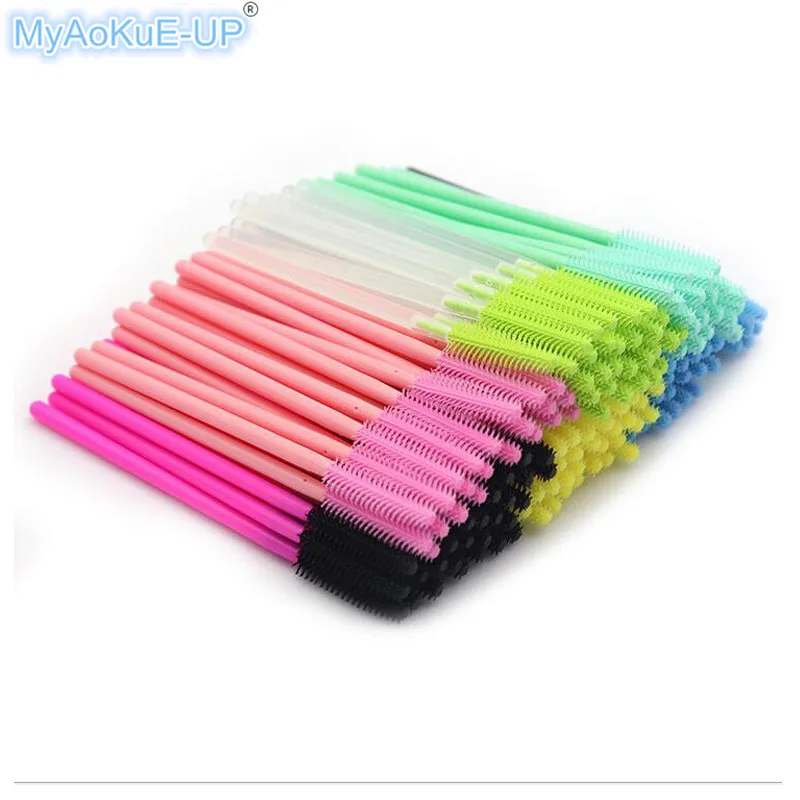 1000 pcs One-off disposable new style mascara wands applicator silicone head lash brush women Make Up brushes Tools