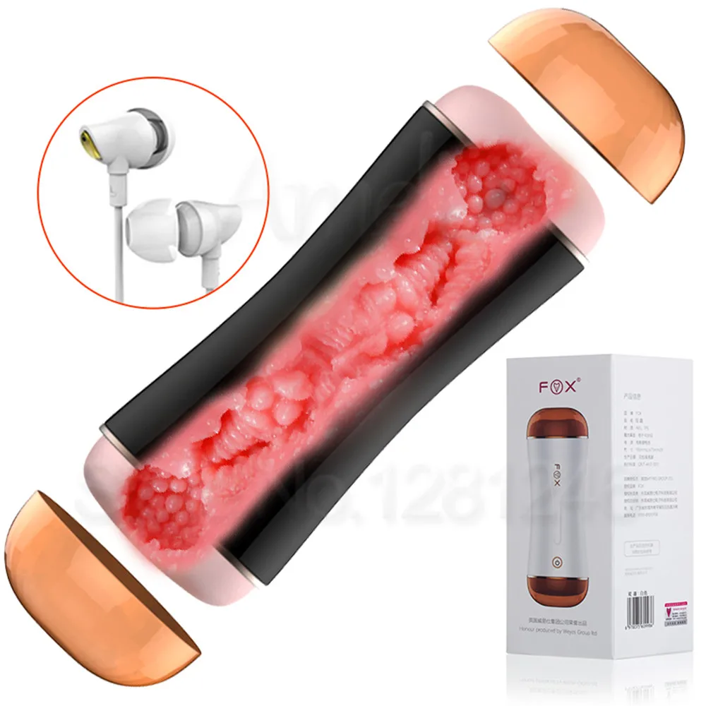 Vagina Anal Double Channel Male Masturbator 10 Mode Vibration Male Masturbation Cup Realistic Pocket Pussy Oral Sex Toys for Men