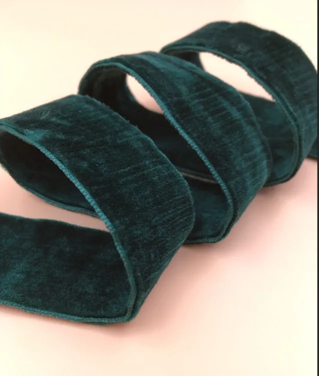 5yards/lot 6mm,9mm,15mm,19mm,25mm Dk Green Color Double Faced Nylon Velvet Ribbon DIY accessories