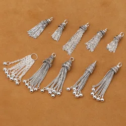 100% 925 Silver Tassel DIY Bracelet Tassel Pure Silver Jewelry Tassel