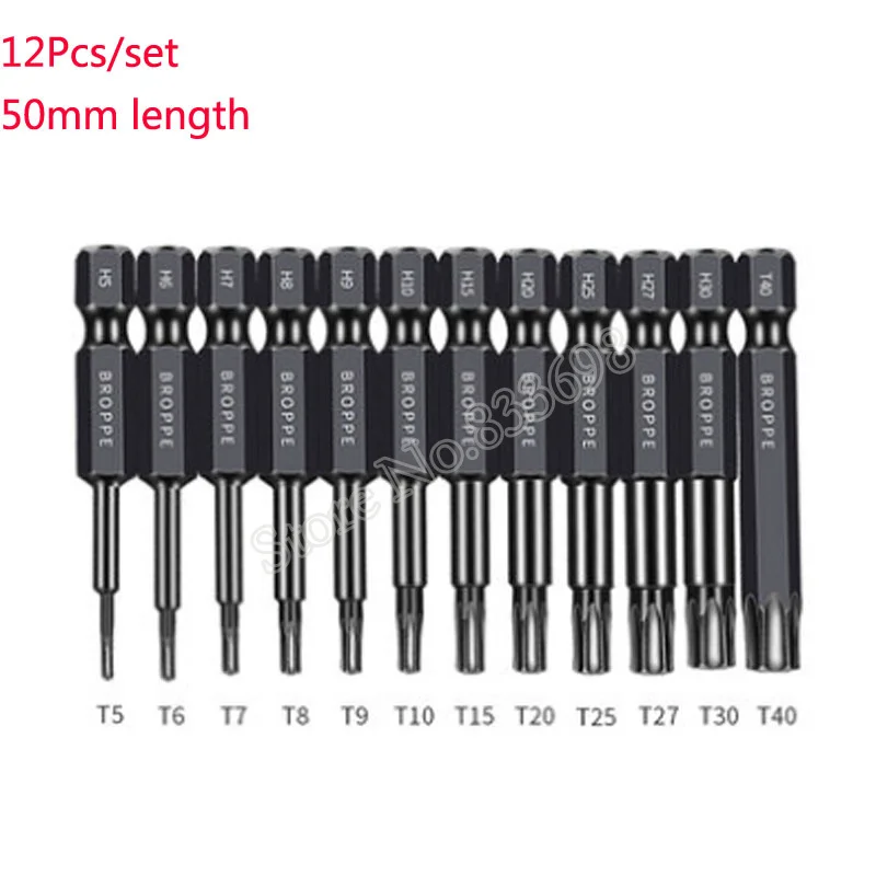 Torx Flat Head Magnetic Screwdriver Drill Bit 1/4" Hex S2 Cross Head PH1 PH2 Electric Screw Driver Bit Tools
