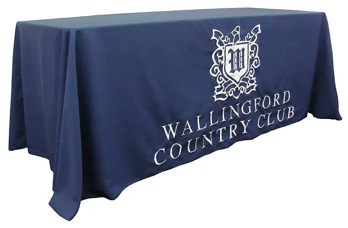 8' Custom Print Trade Show Table Skirts & Covers, Open Back Table, Custom Printed Tablecloths