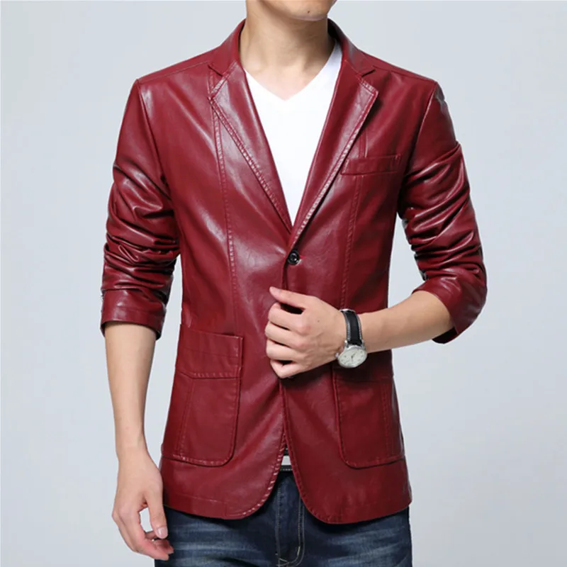 Chaqueta de cuero para hombre, abrigo ajustado, talla grande, nuevo estilo, 2021, M-7XL