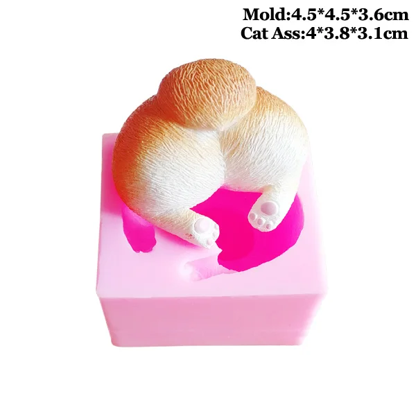 16 Dogs Cats Ass Candle Silicone Soap Mold Fondant Chocolate Sugar Panda Candy Clay Plaster Ice Mould Cake Decorating Tool C382