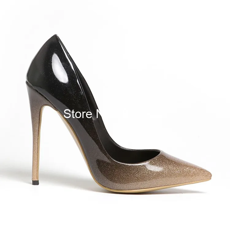 Gladiator Wedding Shoes Bride 12Cm High Heel Pumps Women Shoes Pointed Toe Women Dress Shoes Elegant Ladies Pumps Gradient Color