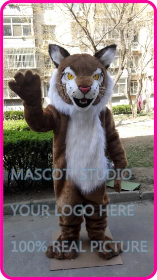 Mascote wildcat mascote gato selvagem bobcat traje fantasia personalizado anime cosplay kits mascote dos desenhos animados fantasia vestido