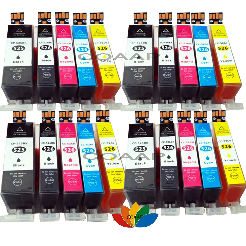 Imagem -01 - Cartuchos de Tinta para Impressoras Canon Pixma Ip4840 Ip4850 Ip4950 Ix6550 Mg5120 20x Compatível