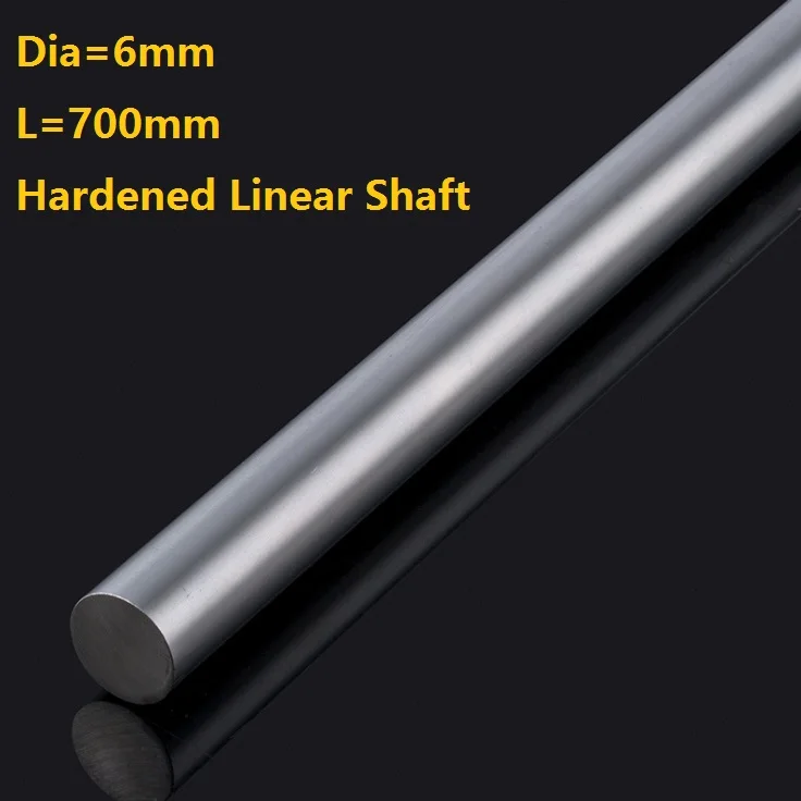 10pcs/lot Dia 6mm shaft 700mm long Chromed plated linear shaft hardened shaft rod bar rail guide for 3d printer cnc parts