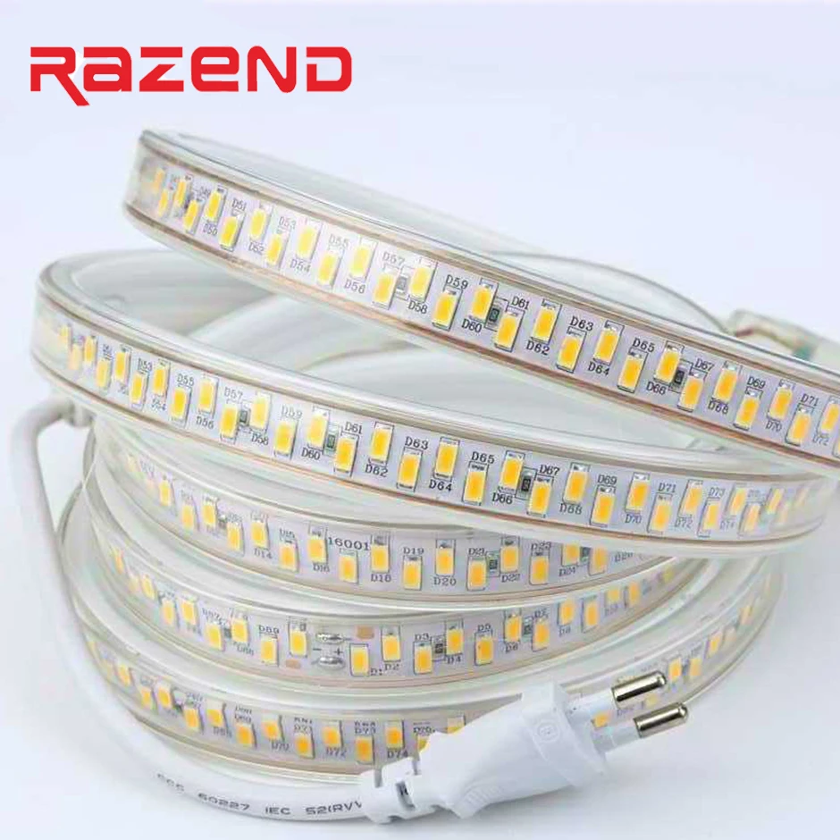 180led/m LED Strip Tape Waterproof  5730 Strips Light SMD 5630 220V 240V With Power Plug White/Warm White 100m 50m 10m 20m