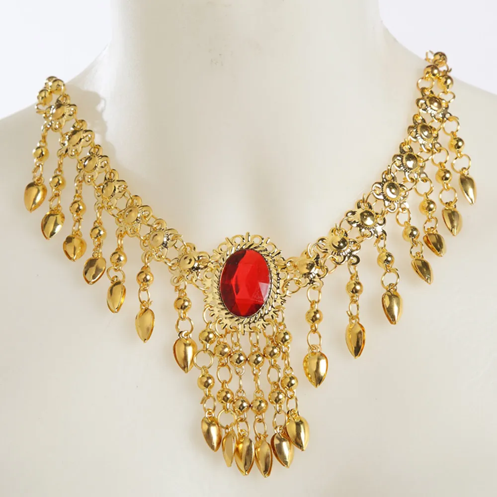 Colliers de la présidence de la danse du ventre pour femmes et filles, coiffure indienne, tête de danse du ventre, collier JONecklace, accessoires d'utilisation pour les touristes