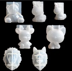 3D Bear Unicorn Horn Cat Loving Heart Lion Wolf Silicone Sugarcraft Mold Fondant Cake Decorating Tools