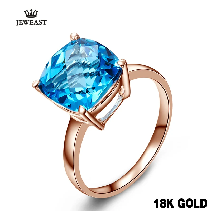 

18k 14k Gold Rose Natural Blue Topaz Ring Fashion And Elegant Classic Exquisite Jewelry Hot Sale sapphire drop shipping 2023 new