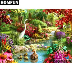 HOMFUN punta quadra/rotonda 5D pittura diamante DIY 