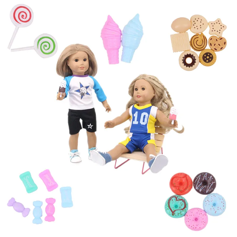 New 18-inch American female doll clothes accessories candy biscuits ice cream and other children's toys holiday gifts  n1621