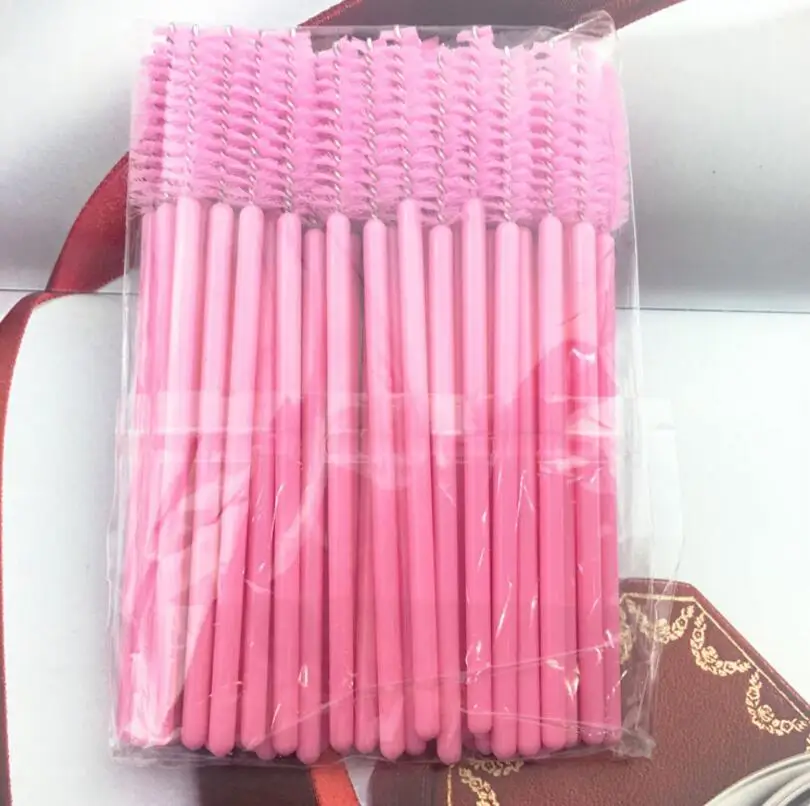 High Quality 10000pcs/lot Disposable Pink Eyelash Makeup Brush Silicone Make Up Brushes Wholesale