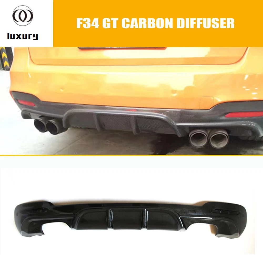 3GT Carbon Fiber Rear Bumper Diffuser for BMW F34 320 328 335 340 GT with M Package 2014 - 2020