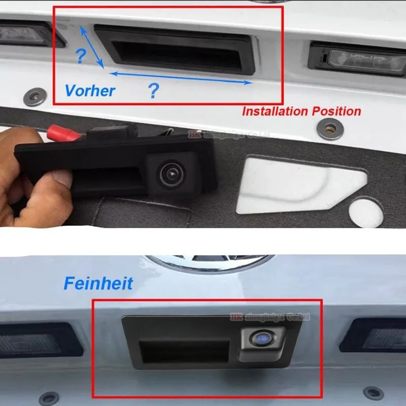 O wysokiej rozdzielczości samochód widok z tyłu Backup kamera wsteczna cofania CCD kamera parkowania dla Audi VW Skoda Passat Tiguan