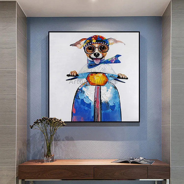 Dog painting Canvas acrylic painting wall art pictures for living room home decor pop art animal Painting cuadros decoracion0014