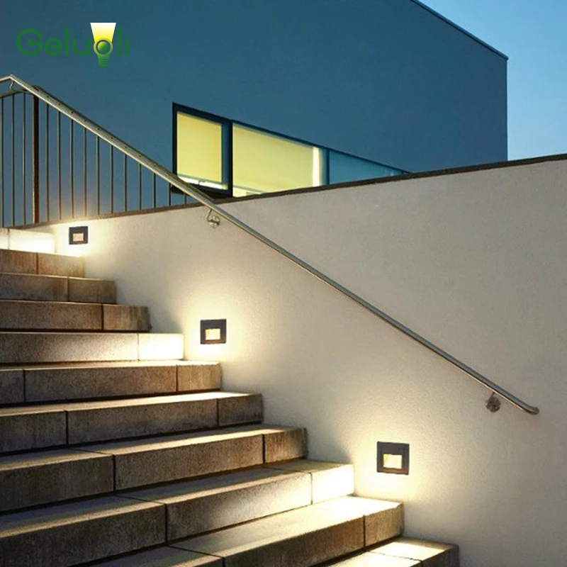 Led Stairs Outdoor Wall Stair Lighting Waterproof Recessed Mounted Led Step Wall Light  3W AC85-265V image 2