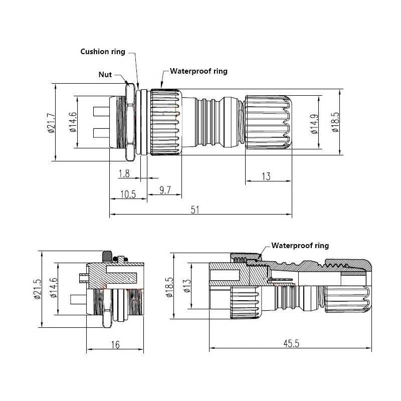 1set GX16 2/3/4/5/6/7/8/9/10 Pin aviation connector M16 waterproof male&female plug and socket IP65