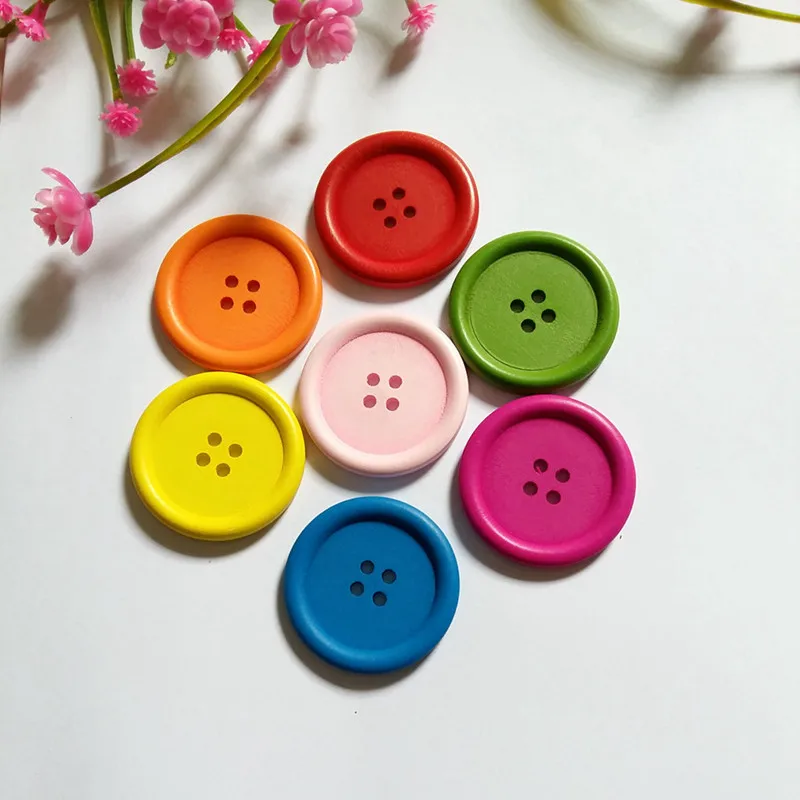 10pcs/lot  40mm 4 Holes Big wooden buttons garment accessories Sewing Buttons for crafts Scrapbooking decorative buttons