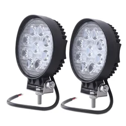 Led Work Light 27W 6500K Led Driving Light Waterproof Round Led Spotlight for Car Offroad 4x4 SUV ATV Motorcycle Auto Spotlight