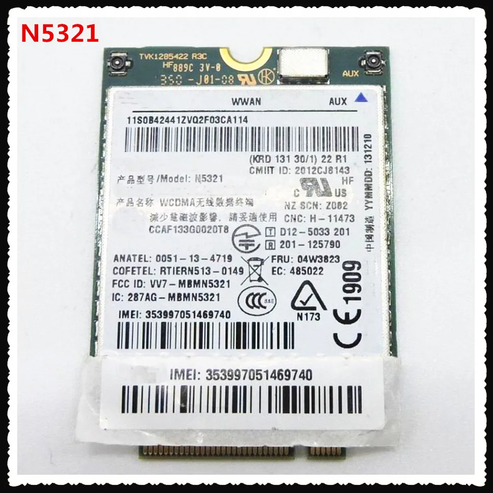 

Ericsson N5321 N5321gw FRU 04W3823/04W3842 HSPA+ For ThinkPad new x1 carbon X230s X240S t431s T440 S540 W540 3G Network Card