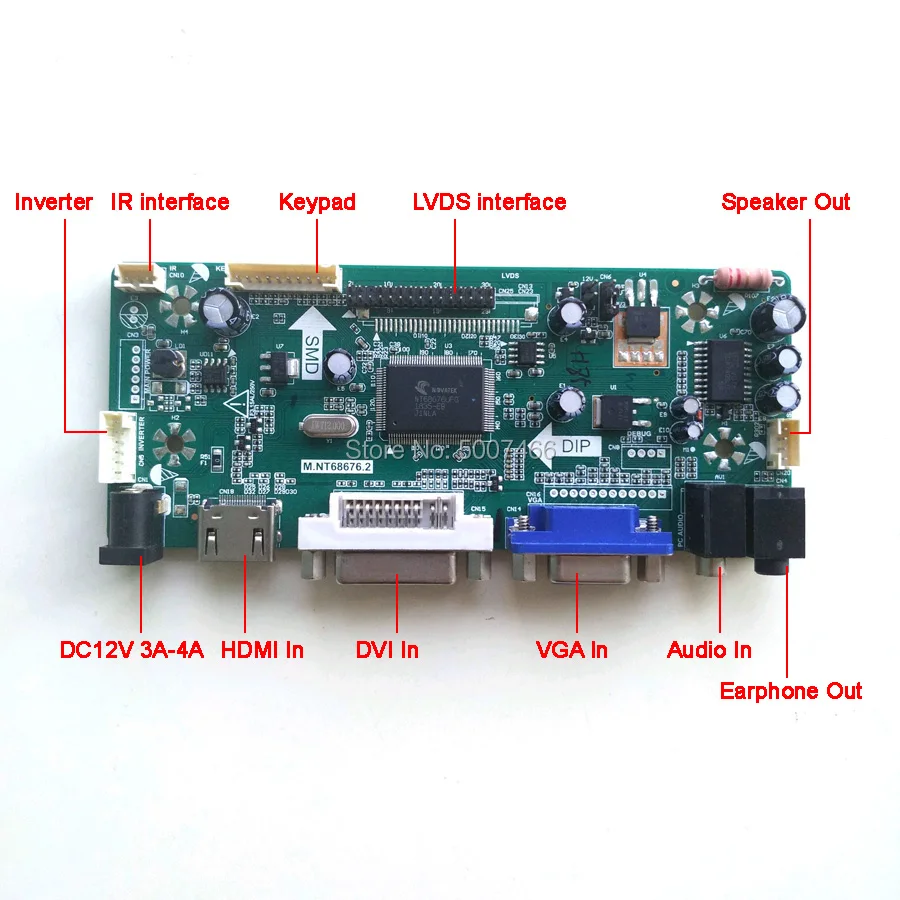 Imagem -02 - para N121x5-l01 L02 L03 Lcd Monitor Dvi Vga Ccfl Lvds 20 Pinos m. Nt68676 Display Controlador Cartão de Unidade 1024*768 12.1 Kit Diy