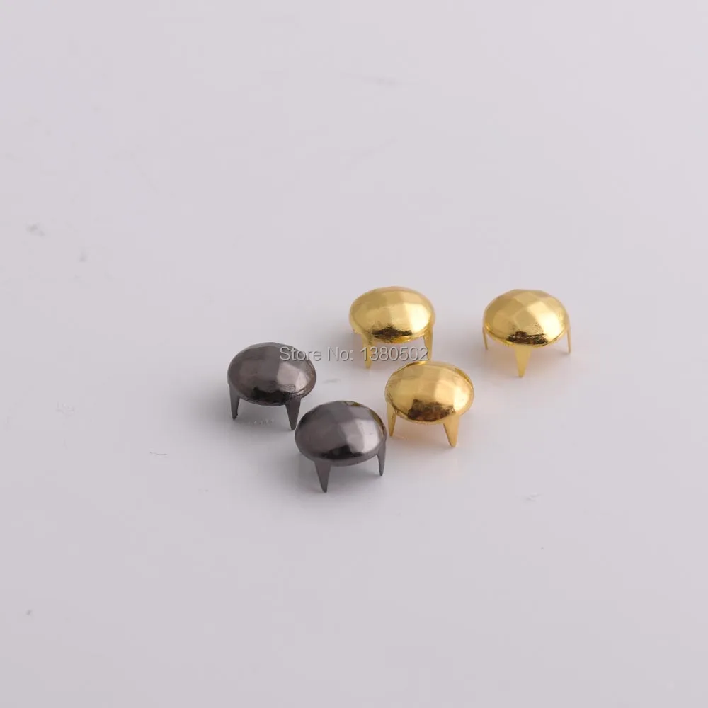 100pcs gold and black color 10*5mm Round Studs Rivet 8 Claws Spike Punk Bag Belt Bracelets Clothes