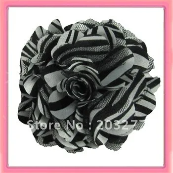 Groothandel-7 kleuren voor uw kiezen 3 ''zebra Satin mesh zijden bloemen FreeShipping