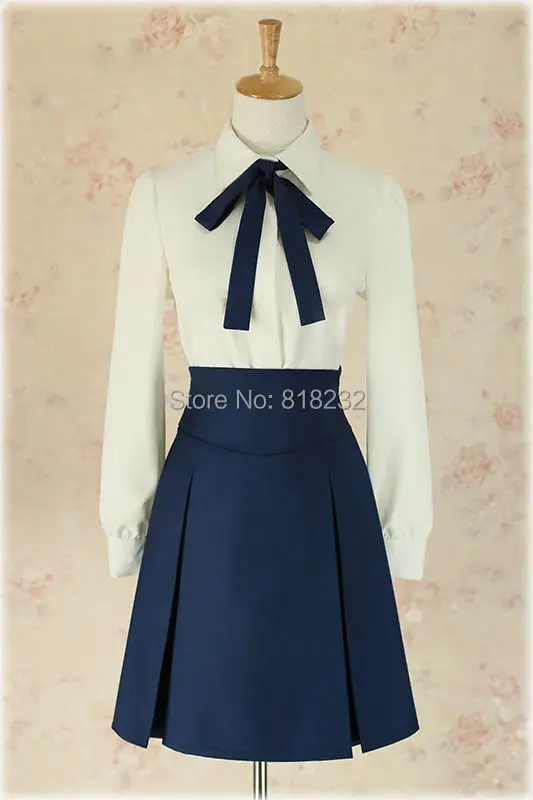 Fate/stay night Artoria Pendragon Saber Casual High Waist Skirt School Uniform Outfit Anime Cosplay Costumes image 4