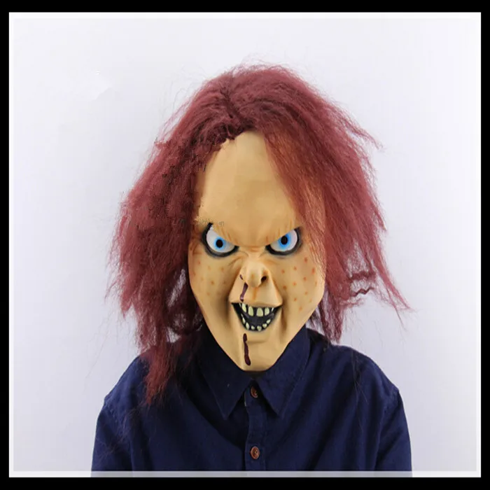 Free shipping Cosplay Creepy Scary CHUCKY latex Mask Horror Masquerade Adult Ghost Movie Mask Halloween Props Costumes Dress up