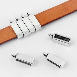 20pcs Tibetan Silver Flat Holder Sliders Charm Pendant Bail Connector For Diy 11x2.5mm Flat Leather Cord Bracelet Jewelry Making