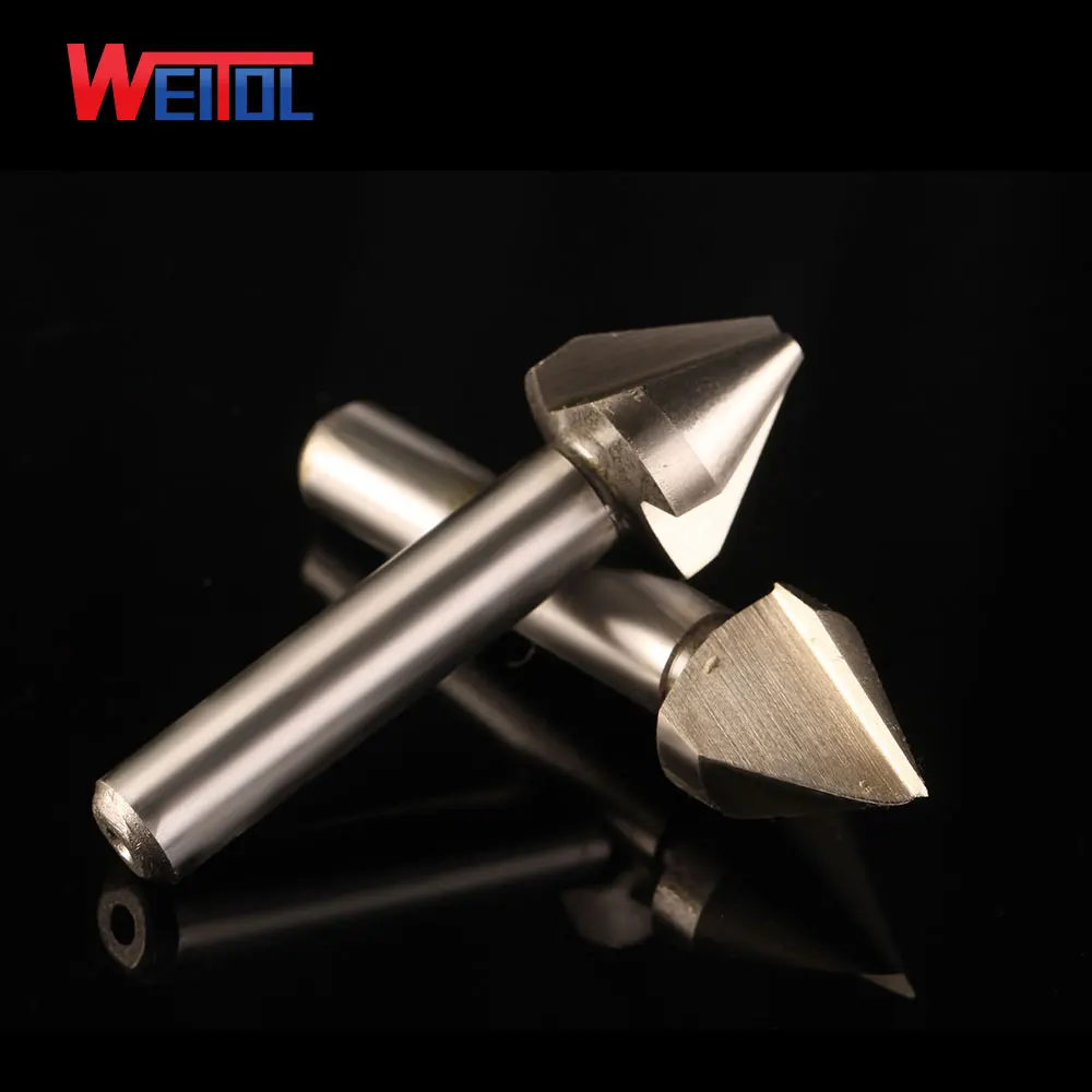 Weitol 10mm shank diameter HSS cutting tools 90 degree chamfer end mill CNC machine tools Metal router bits