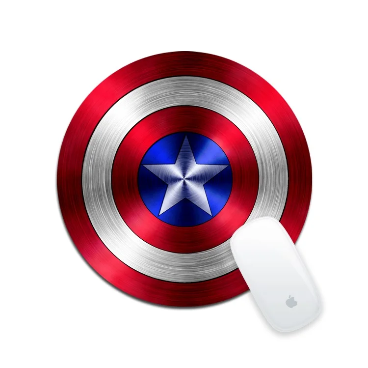 Anime game mouse pad super hero American captain design five-pointed wheel mouse pad