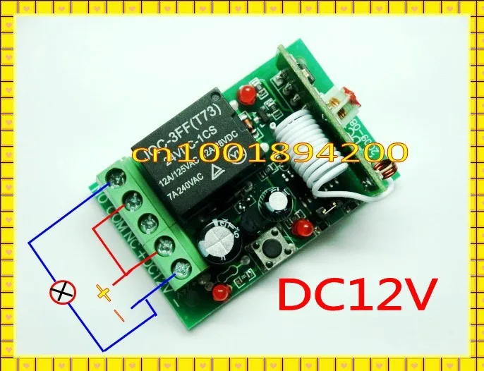12V DC Remote Switch 10A Relay Receiver Learning Code 315/433.92 mhz RF RC Wireless Light Switch for Phone remote control ASK