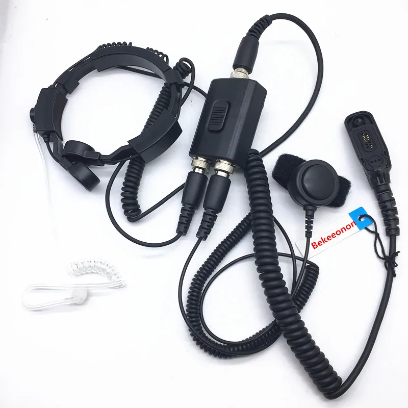 

High sensitive throat control headphone big finger PTT for motorola XIR P8268 GTP800 P8660 DP4800 DP3400 XPR6500 APX2000 etc