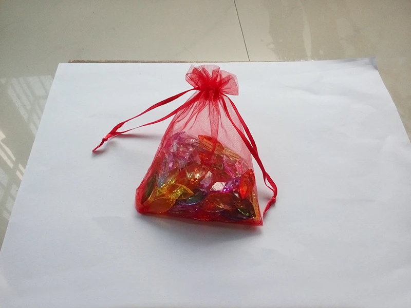 1000pcs 11*16 Red gift bags for jewelry/wedding/christmas/birthday Organza Bags with handles Packaging Yarn bag