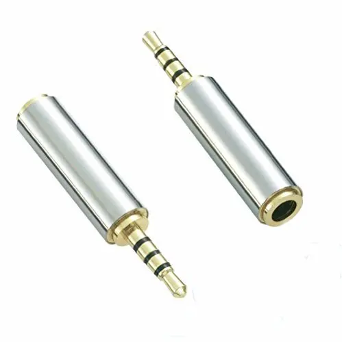 Silver Audio 2.5mm Male Plug to 3.5mm Female 4 Poles Jack Aux Stereo MIC TRRS Headset Adapter Plug Connector