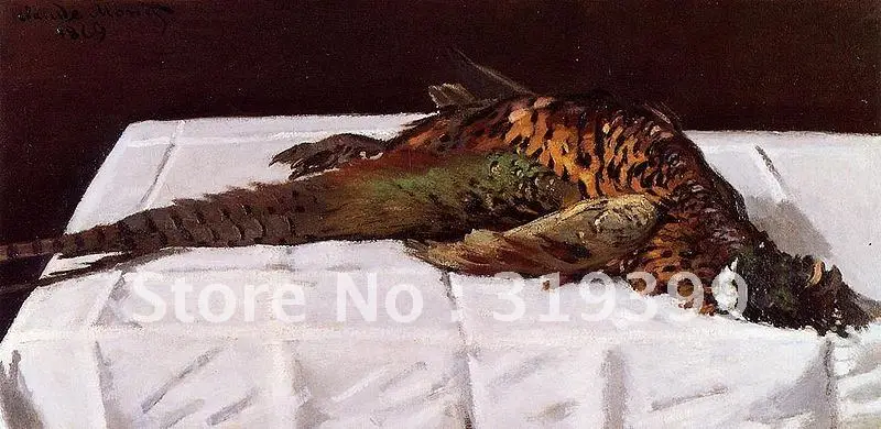 

Linen canvas Oil Painting Reproduction,Pheasant, 1869 by claude monet,100% handmade,Free Fast Ship,museum Quality