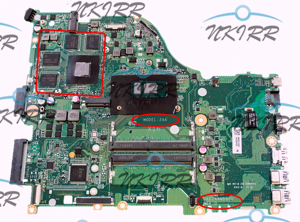 DA0ZAAMB8D0 REV:D ZAA X16 940M 4GB DDR3L I5-6200U Papan Utama untuk Acer Aspire F5-573 E5-575 F5-573G E5-575G