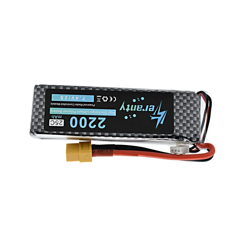 Batteria LiPo ricaricabile ad alta potenza 2S 7.4v 2200mAh 25-35C batteria Lipo XT60/T/JST/EC3 spina 7.4v per elicottero aereo auto RC