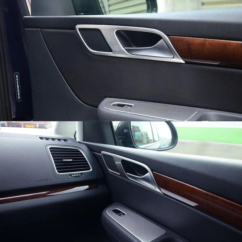 YAQUICKA 2Pcs/set Stainless Steel Car Interior Door Handle Frame Trim Styling Sticker For Volkswagen Sharan 2013 2014 2015 2016