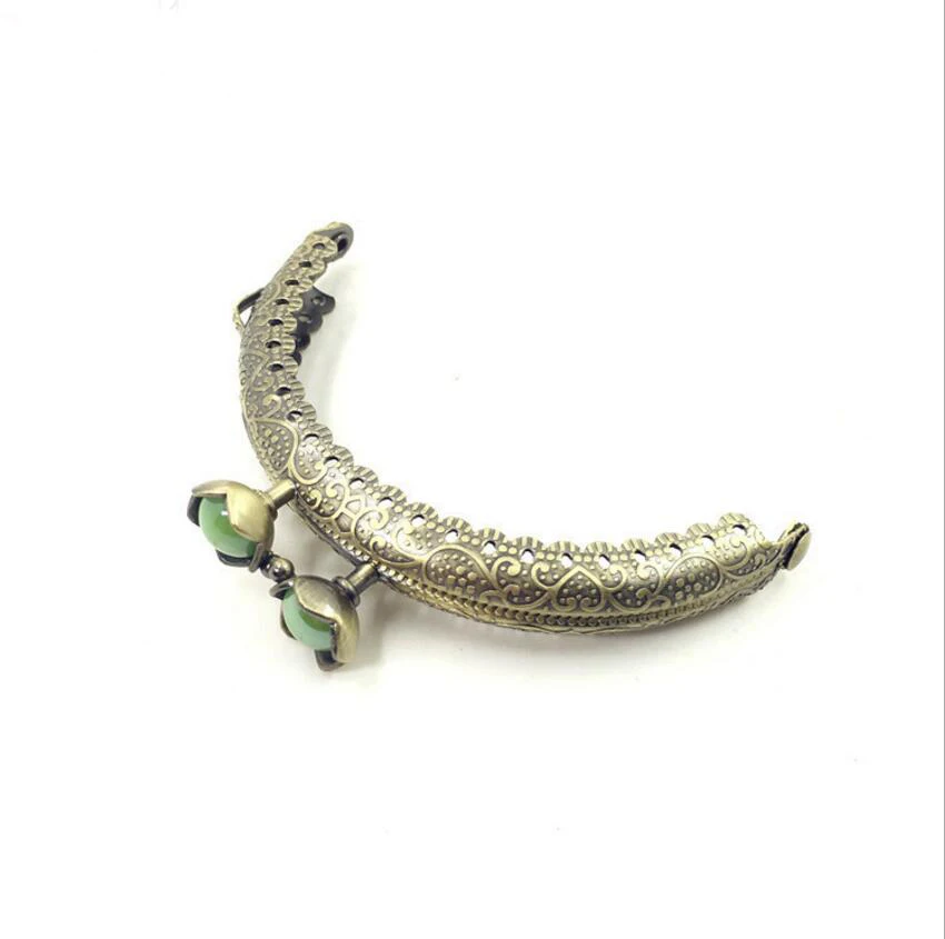 5pcs 8.5CM Lotus head Bag Kiss Clasp antique Bronze semicircle Metal Coining Pattern Purse Frame DIY Bag Accessories AU517