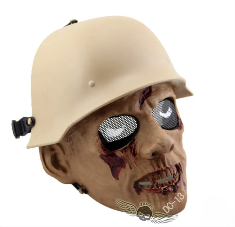 Imagem -05 - Máscara Facial Completa Zumbi Máscara com Dia das Bruxas e Dança Máscara Tática de Paintball e Caça
